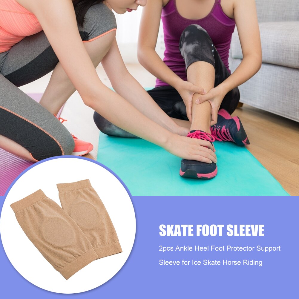 2pcs Nylon Protection Support Sleeve Sock Ankle Heel Foot Protector Cover for Ice Skate Horse Riding Skate Foot Sleeve