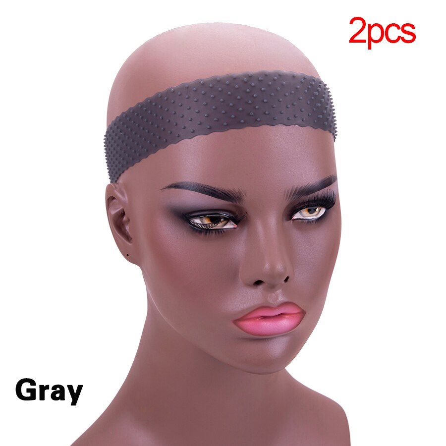 Stirnband Perücke Zubehör Silikon Band Für Perücke Einstellbar Silikon Stirnband Für Perücken Frauen Haar Band Transparent Gummi Haar: 2pcs--gray