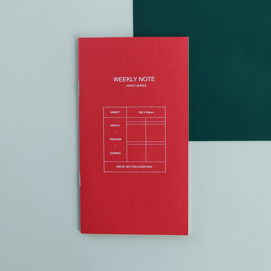 Business notebook cover A6 PU notebook weekly planning time management schedule notebook leather bill paper storage bag: 4pcs Weekly plan