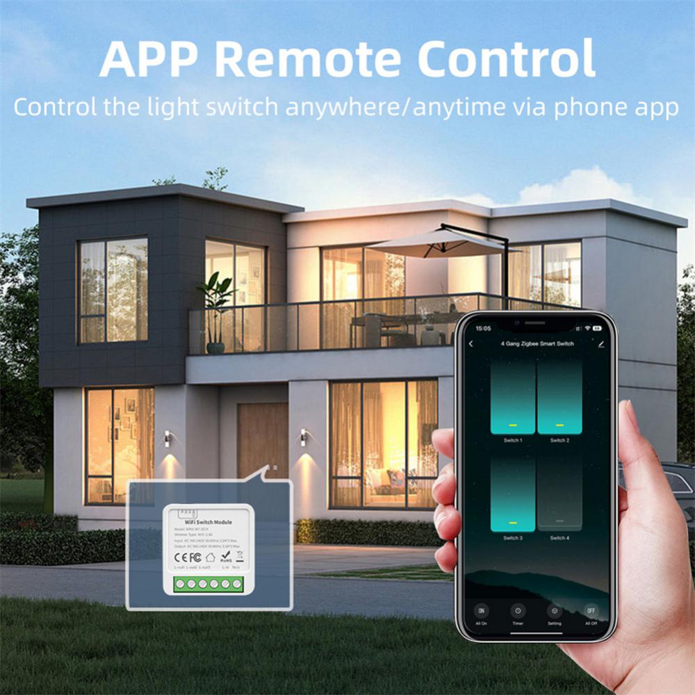 Tuya Zigbee/Wifi 1/2/3/4CH MINI inteligentny przełącznik dwukierunkowe sterowanie bezprzewodowy włącznik światła inteligentna automatyka domowa za pośrednictwem Alexa Google Home