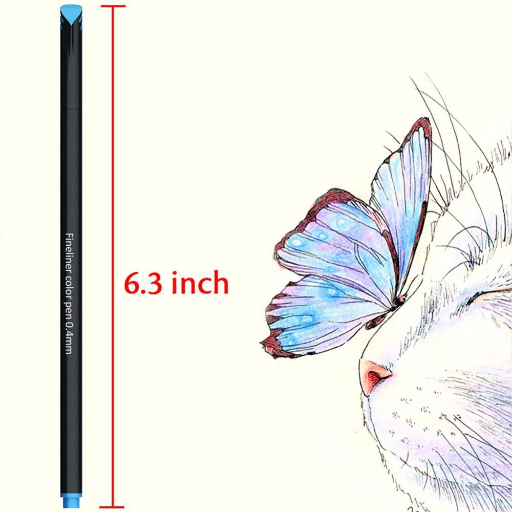 12 Stks/set 0.4Mm Kleurrijke Fiber Fineliners Markeerstift Schilderen Viltstiften Set Fijne Haak Lijn Pen Graffiti Schets tekening Art