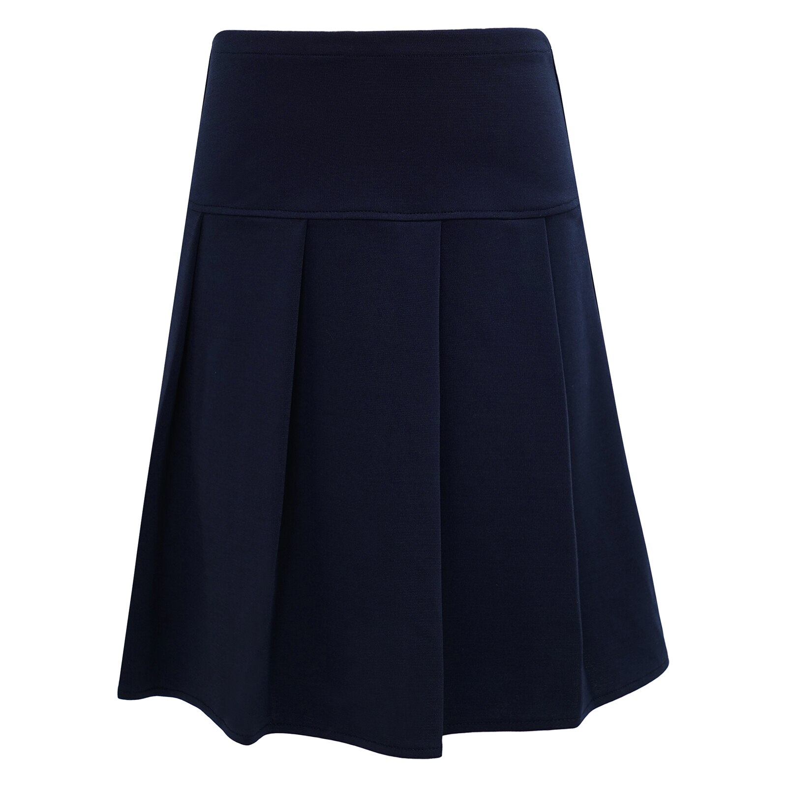 Crianças meninas moda cor sólida saia plissada cintura elástica acima do joelho mini saia para a escola uniforme uso diário crianças roupas: Navy Blue / 6