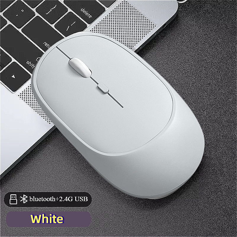 MINGCVIL Wireless Mouse Bluetooth USB Silent Mice Adjustable DPI Ergonomic Rechargeable Gaming Mouse For Xiaomi Tablet: black