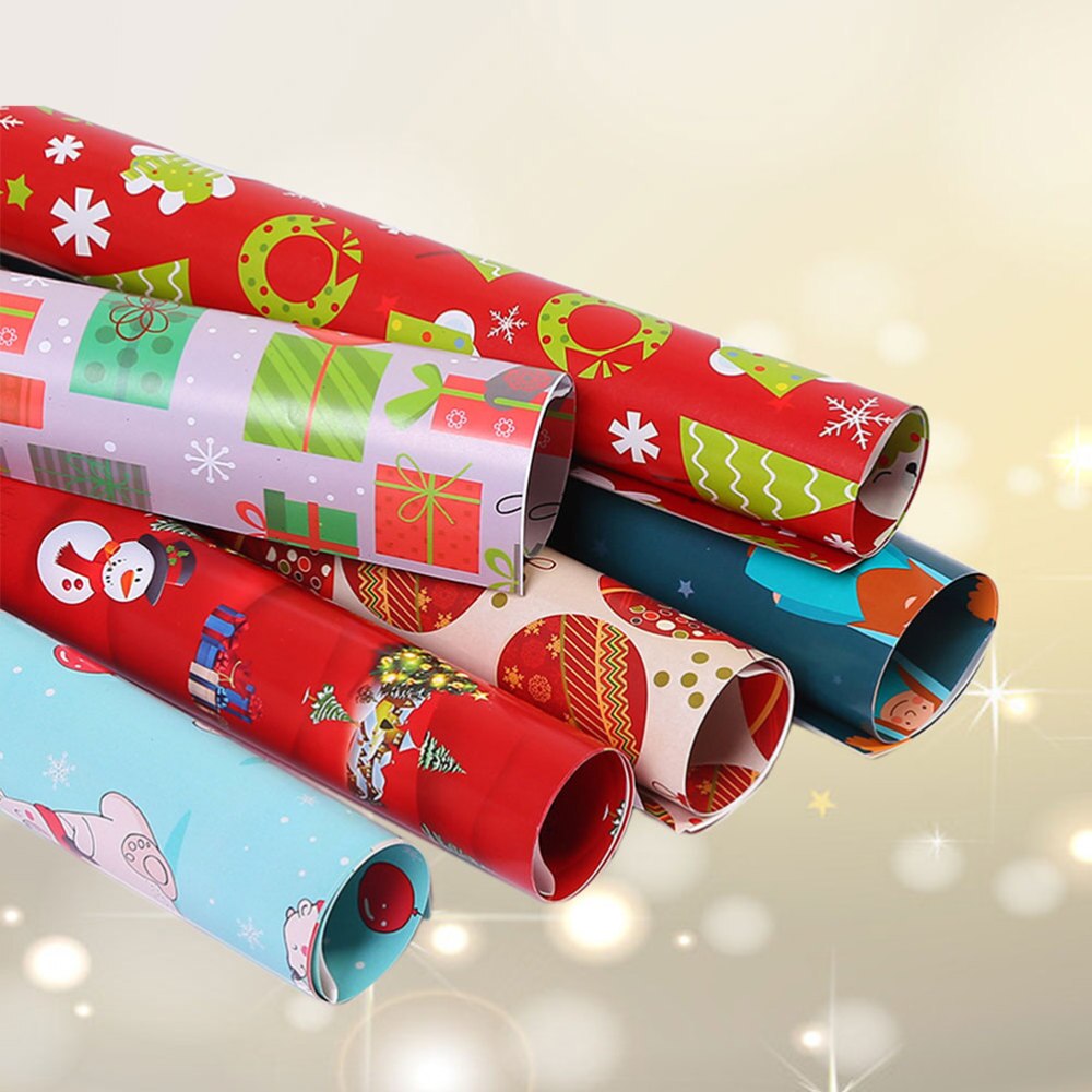 10pcs Xmas Beautiful Packaging Paper Cute Packing Paper Xmas Paper Roll Attractive for Girl Woman Lady: Default Title