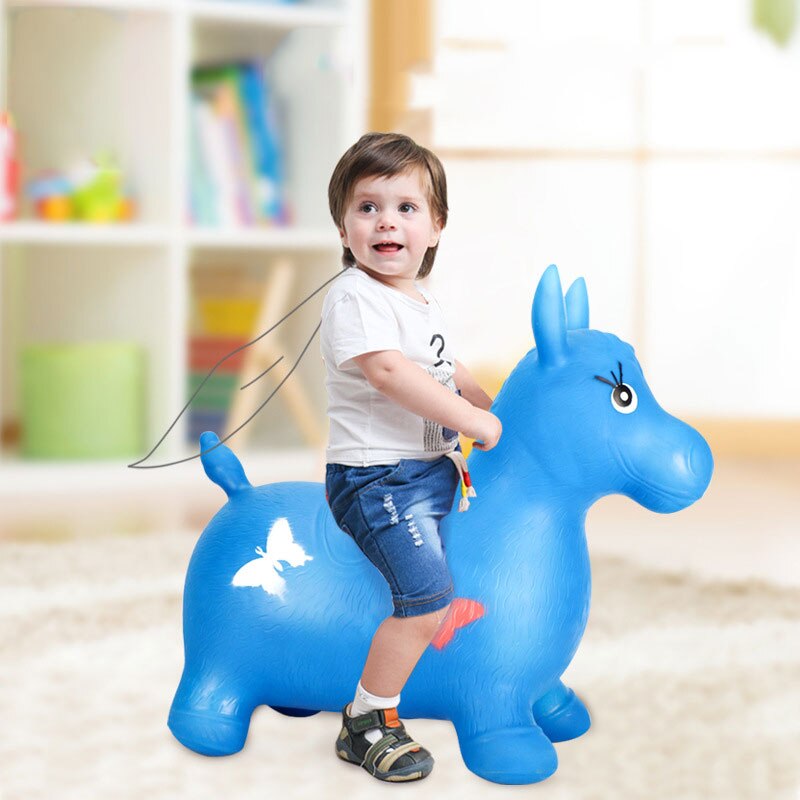Kinderen opblaasbare speelgoed springen gewelf outdoor verhogen verdikking riding pony baby springen gewelf springen herten