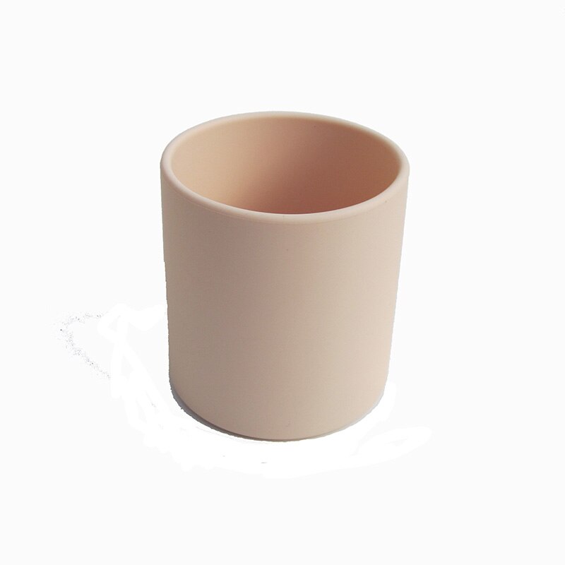 1PCS Baby Silicone Cup Food Grade Silicone kids Feeding Cup Infant Toddler Tableware Drinking Cup BPA Free 250ML Heat-resistant: peach