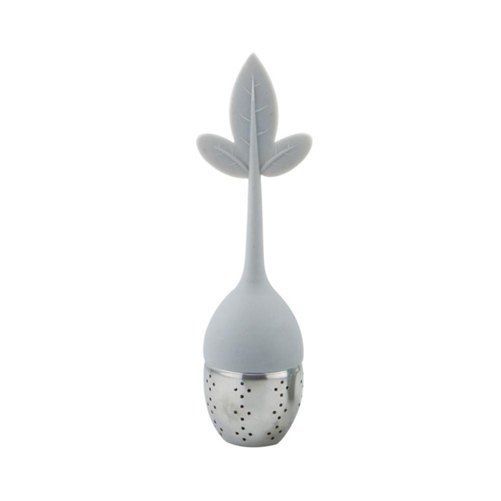 Silicone Tea Infuser Reusable Tea Strainer Sweet Leaf with Tray Novelty Tea Ball Herbal Spice Filter Tea Tool: B