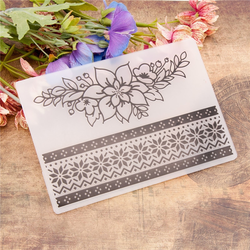 Prachtige bloemen reliëfmap sjablonen voor doe-het-zelf scrapbooking plastic sjabloon knutselen kunst dagboek decoratie schildergereedschap