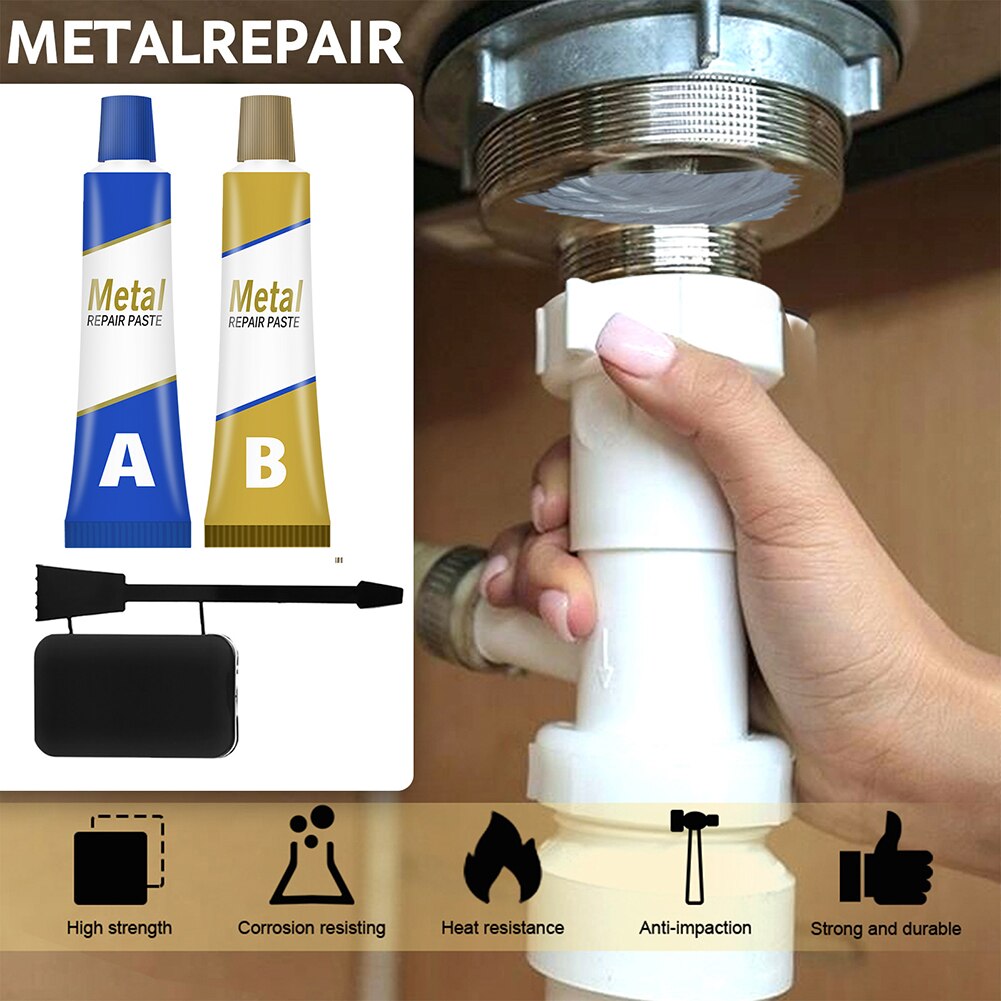 2Pcs A+B Metal Repairing Adhesive Super Glue Iron Steel Industrial Repair Paste Auto Radiator Water Tank Special Welding Glue