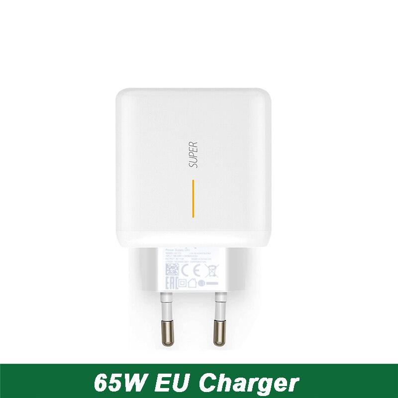 65W Supervooc 2.0 Fast Charger For OPPO Reno Ace Ace2 Reno 4 Reno 5 Reno 6 Pro+ 5G SE K9 Realme 8 Super Dart 1M USB Type-C Cable: EU Charger