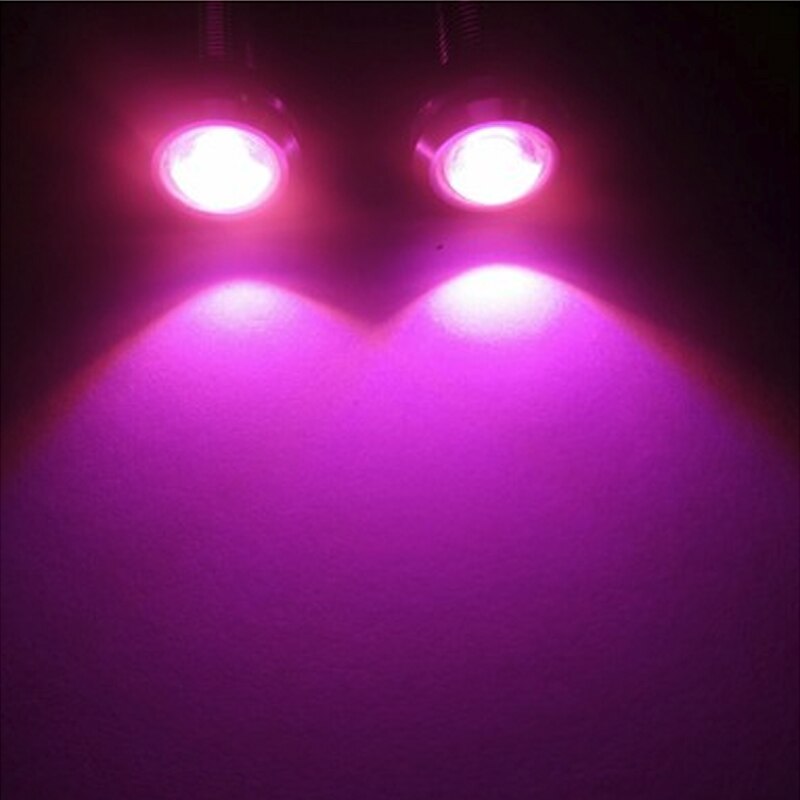 Luz LED de marcha diurna de ojo de águila, lámpara de marcha atrás DRL, blanco, 12V, 5W, Ojo de águila, ojo de halcón, luces de circulación diurna, accesorio para coche de 23mm: 2pcs Purple