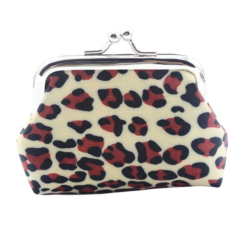Women Coin Purses Lady Retro Vintage Leopard Hasp Small Wallet Change Pouch Key Card Holder Clutch Purse кошелек женский#Y: D