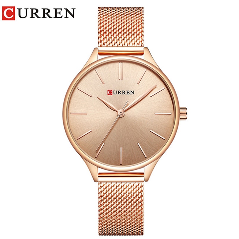 Curren Horloges Vrouwen Top Luxe Zilver Quartz Horloge Roestvrij Stalen Armband Horloges Dames Klok Relojes Mujer