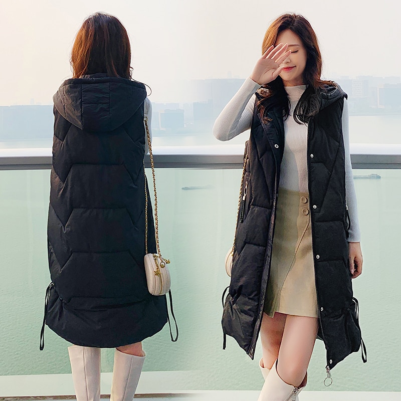 Gilet Doudoune Sans Manches Pour Femme - Chaud, Léger, Avec Capuche Amovible, Pour L'hiver Et Le Printemps