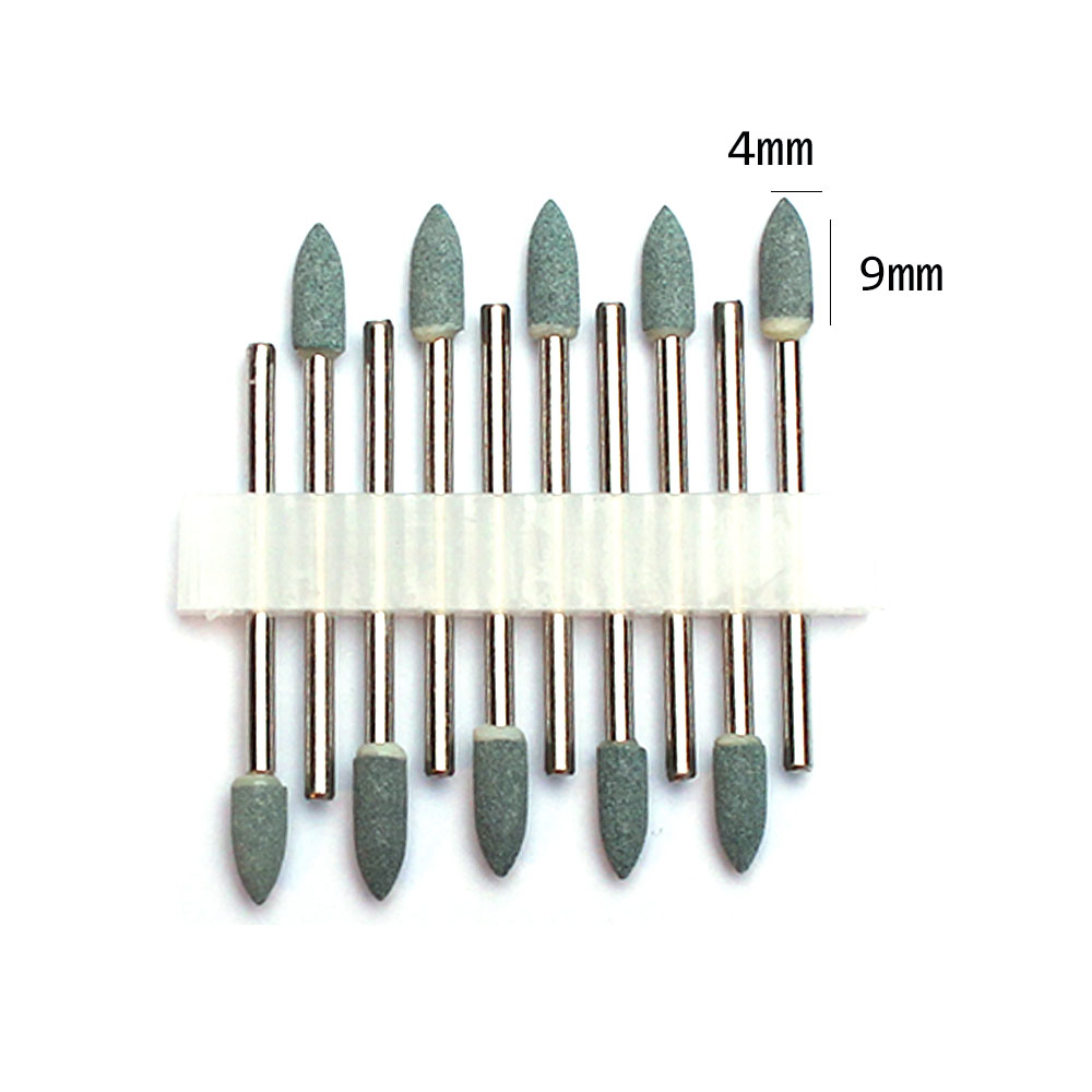 10pc Nail Drill Bits Set Ceramic Stone Manicure Drills Milling Cutters Cuticle Remover Files Electric Burr Tools: army green