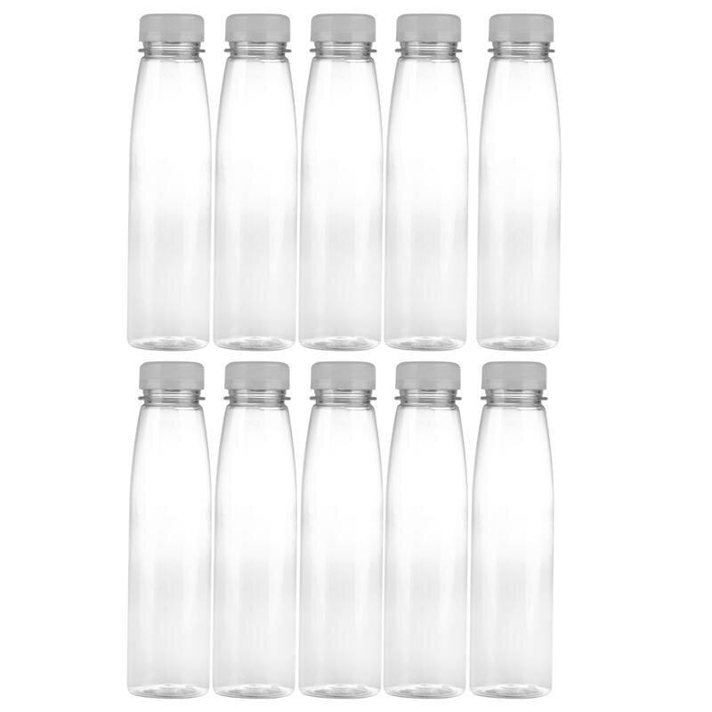 10Pcs 330ml/350ml Empty Storage Containers Clear PET Bottles Plastic Beverage Drink Bottle Juice Bottle Jar With Lids: 10pcs 350ml