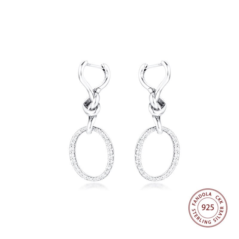 2020 New 925 Sterling Silver Annodato Del Cuore Ciondola Gli Orecchini Per Le Donne di Nozze Orecchini Gioelleria Raffinata E Alla Moda Pendientes Mujer All'ingrosso