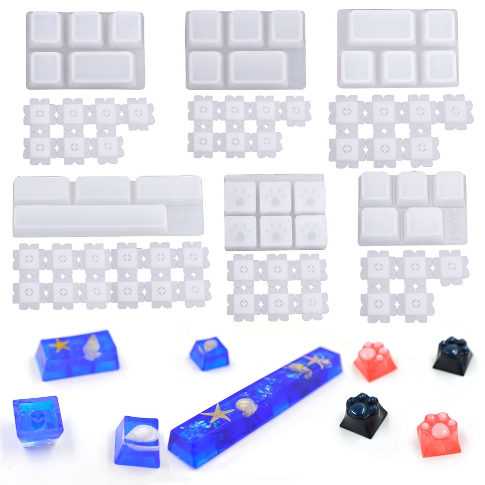 Manual DIY Mechanical Keyboard Key Cap Silicone Mold UV Crystal Epoxy Molds Bear Palm Shape Handmade Crafts Making Tools