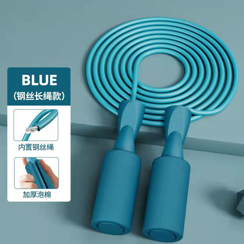 Köysi hyppynaru ropeless pvc hyppynaru johdoton hyppyköysi lapsille aikuisille kannettavat kuntolaitteet kuntosali fitness 270g 390g: Sininen