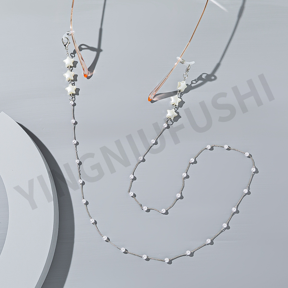 Ster Parel Brillenketting Touw Mode Vrouwen Zonnebril Kettingen Antislip Brillenhouder: WHITE