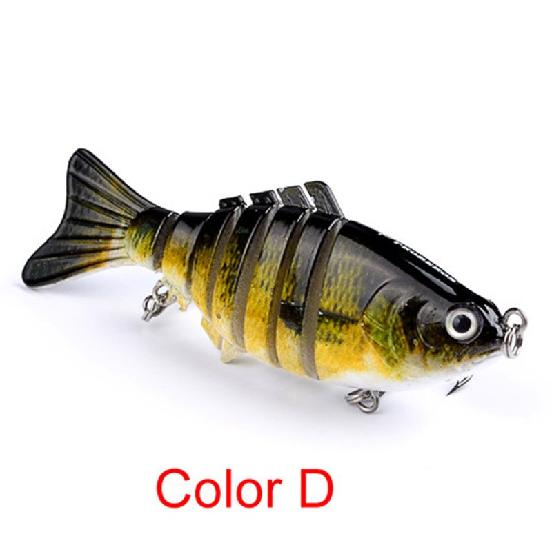 10cm 15.5g Fishing Lure 7 Sections Swimbait Fishing bait 6# Hook Fishing Tackle Multi Jointed Artificial Bait 5 Colors: D