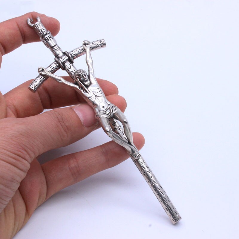 Kerk Decoratie Kruis Kruisbeeld Standbeeld Katholieke Relic Gebed Cross Christelijke Legering Materiaal 14Cm