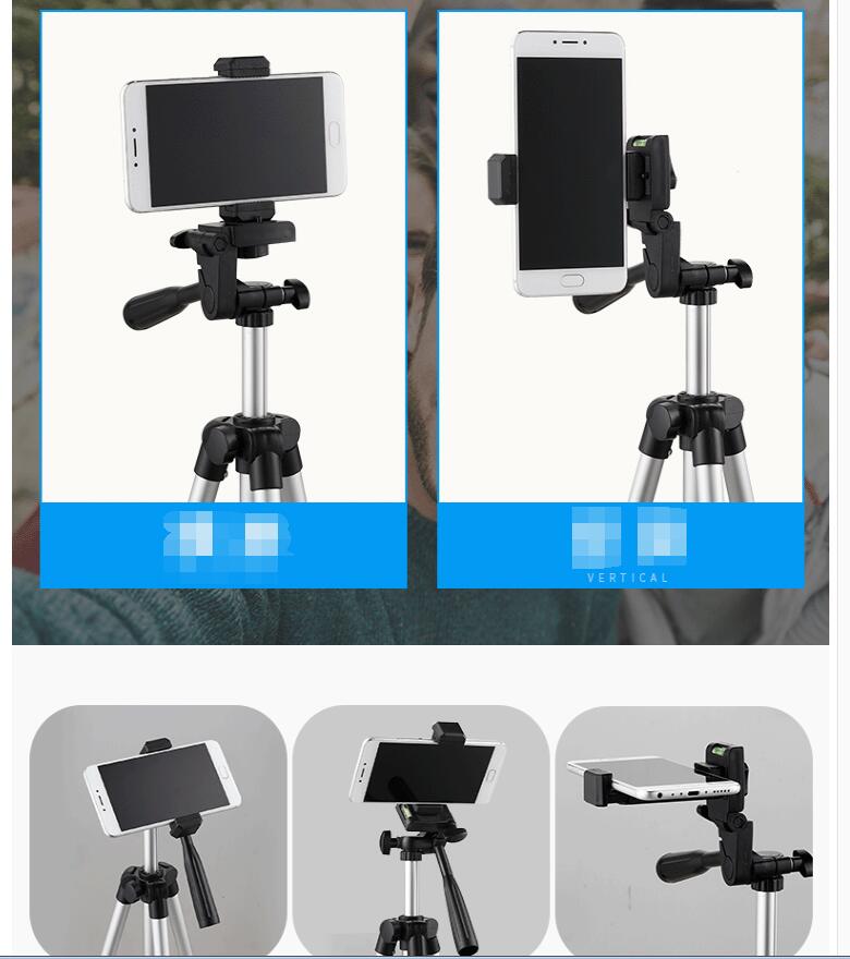 Lightweight Tripod Weifeng WT 3111 Portable 3-way Head For Carema With Bag Phone Clip Holder