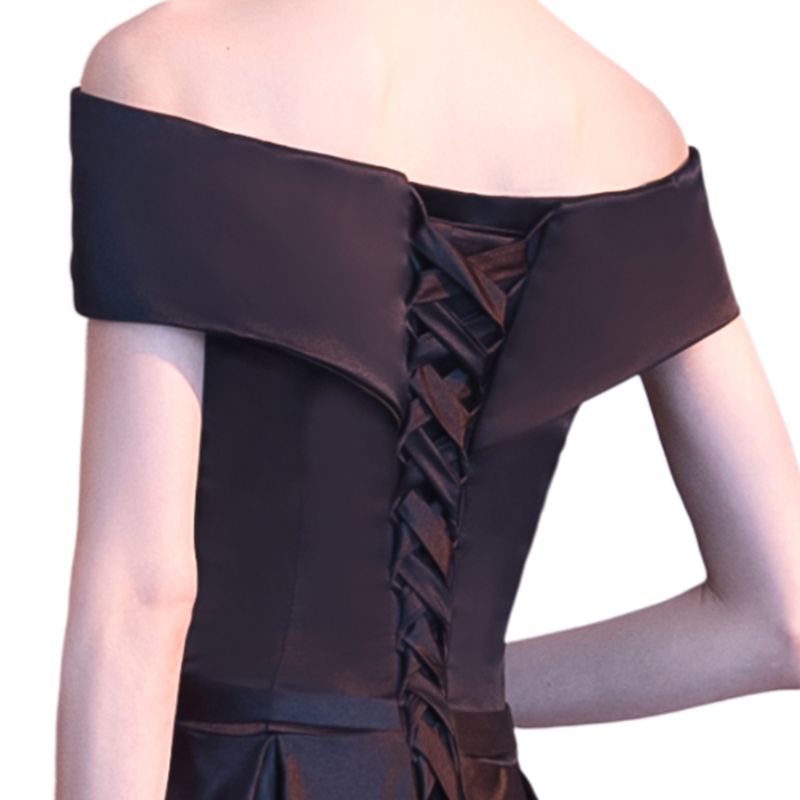 118Inch Trouwjurk Rits Vervanging Verstelbare Corset Terug Kit Lace-Up Satijnen Lint Banden Voor Bruids Banket Avond gown: Black