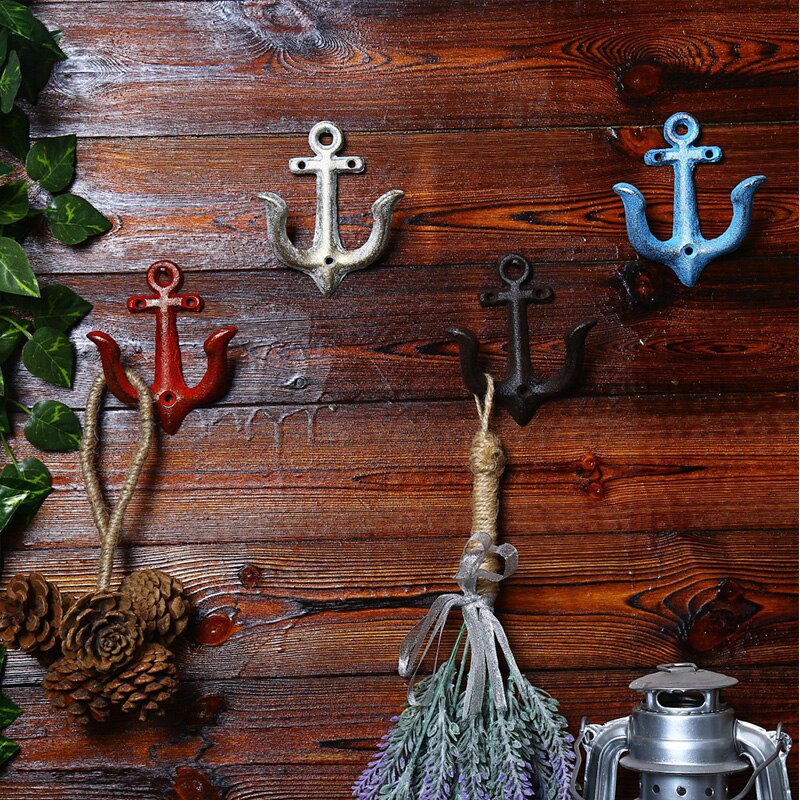 Anchor Model Iron Ornament Wall Hook Home Decoration Rail Door Decor Accessories Bag Hooks Furnishing Crafts Household