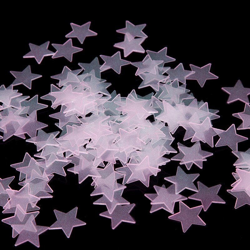 100pcs/Bag 3D Stars Glow In The Dark Stickers Luminous Fluorescent Stickers Toys For Children Party Room Bedroom Ceiling Decor