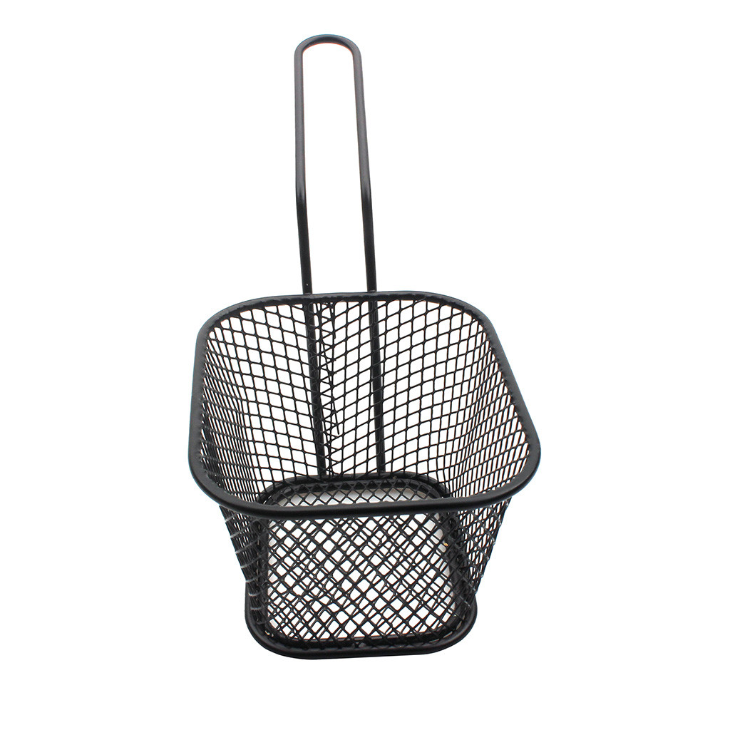 Electroplate-Mini red para freír patatas fritas, de acero inoxidable, bloque cuadrado, herramientas de cocina # jew: Black 