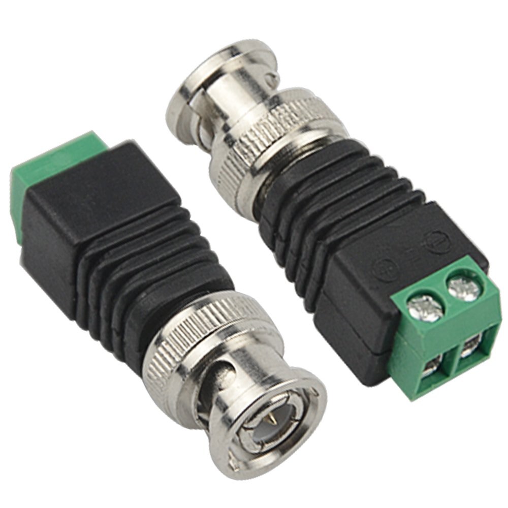 DC Power Connector Male & Female and BNC Male & Female Video Balun Connector Kit for CCTV Security Camera LED Strips Terminal