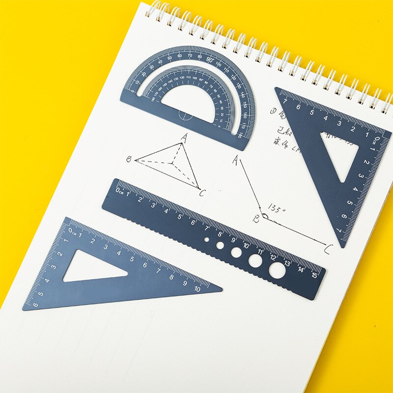 Aluminum Alloy Set Ruler Multi-function Ruler Learning Stationery Ruler Triangle Aluminum Alloy Material Multi-specification