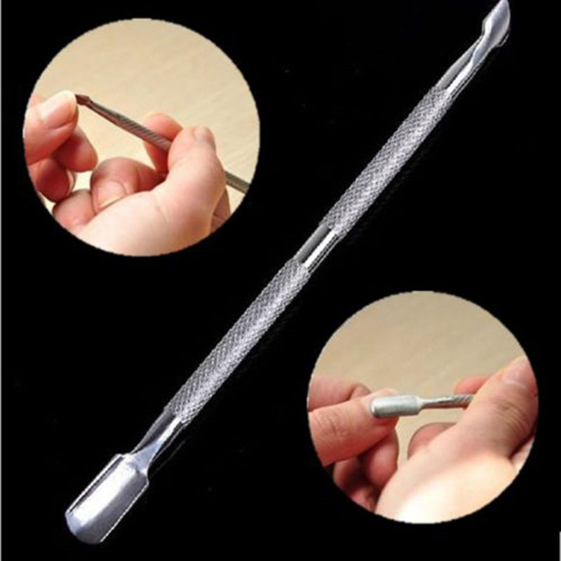 Herramientas para clavos de acero inoxidable, cutículas, cuchara de empuje, removedor de manicura o pedicura, herramienta de cuidado, cortador de cutículas