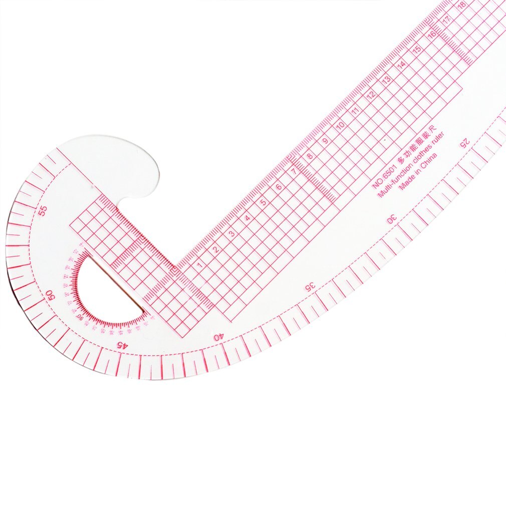 Regla de costura curva francesa multifunción, de plástico, 6501, medida, regla de sastre, fabricación de ropa, herramientas de regla curva de 360 grados