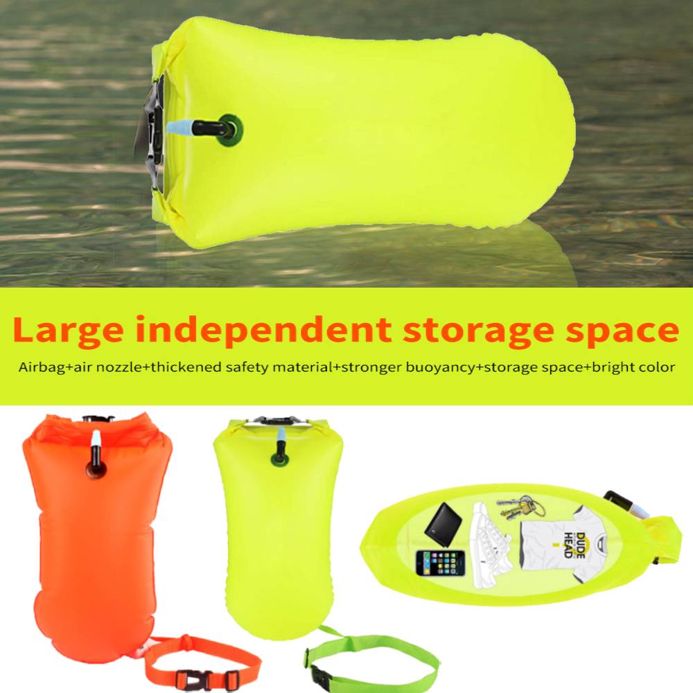Water Sea Swimming Float Swimming Buoy Safety Signal Air Bag Ultralight Diving Buoy Inflatable Bag Large Capacity PVC