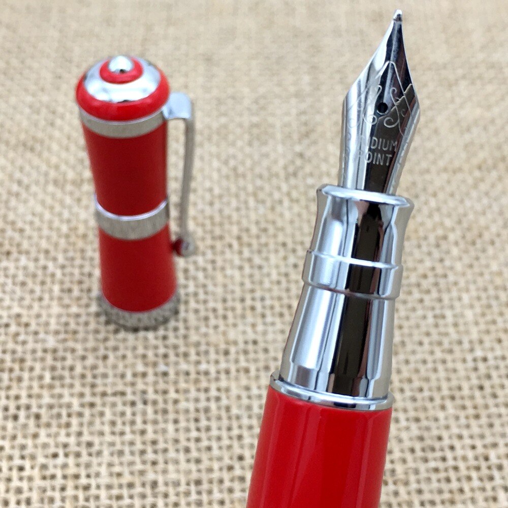 Fuliwen Antique Style Fountain pen Red barrel Red ink Pen mont Top for Ladies