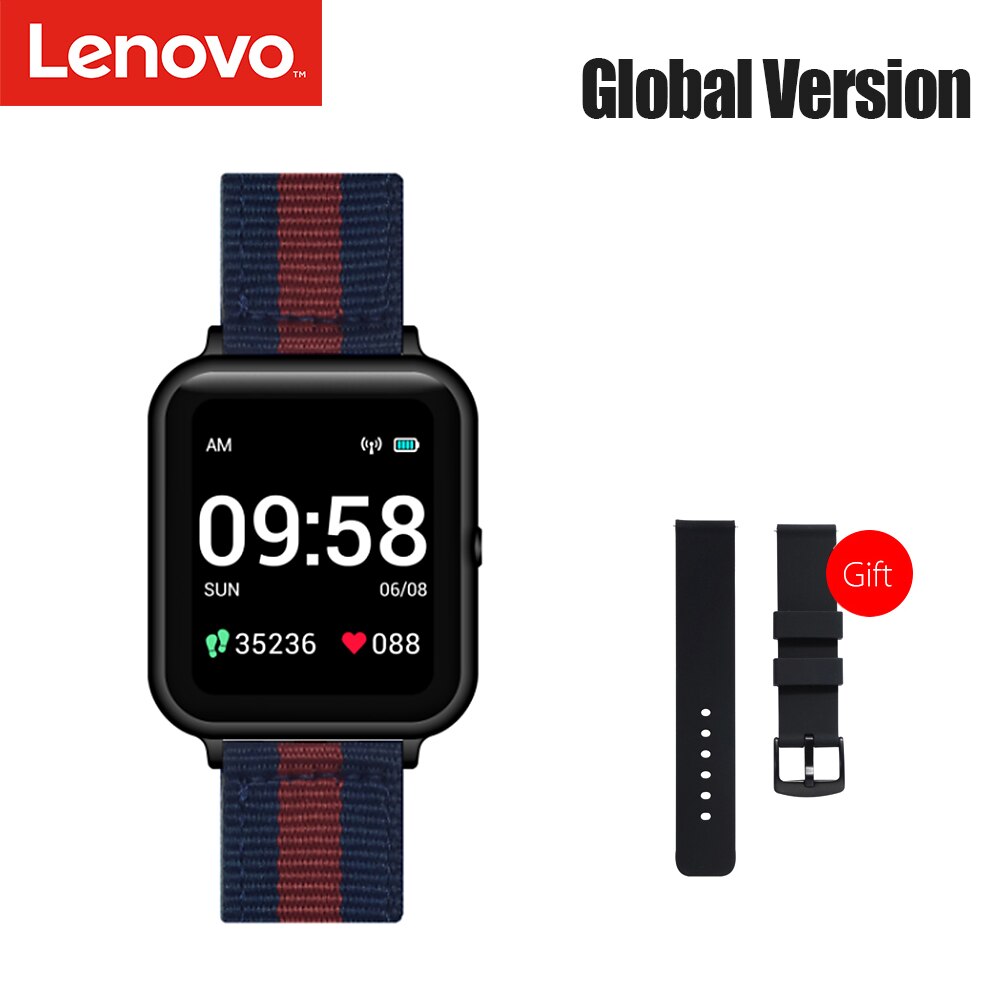 Lenovo S2 Smart Watch 1.4" 240x240 Fitness Tracker Calorie Pedometer Sleep Heart Rate Monitor Smartwatch Men Women Band: Blue Black