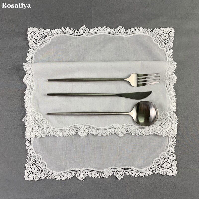 Dames mouchoir blanc doux 100% coton mouchoir de mariage brodé dentelle au crochet pour les Hankies de mariée