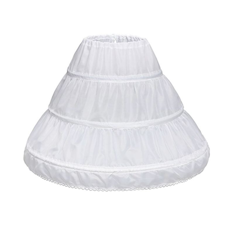 Enfants princesse jupe jupon filles robe de mariée avec cerceau jupes accessoires cordon réglable taille doublure 50PE: 55cm