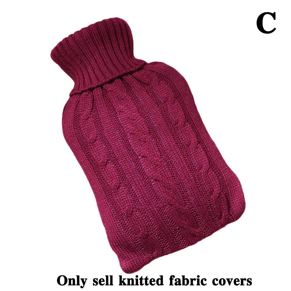 2000ml waterfles gebreide hoes effen kleur watergevulde winter zachte tas hoes hoes handdoek waterverwarmer  q9 l 2: C
