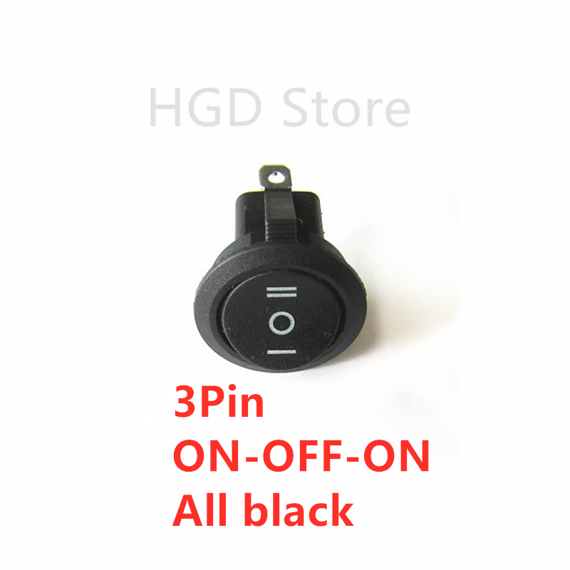2PCS KCD1 20MM Round Rocker Switch 2/3/4Pin ON-OFF-ON 12V 6A/250VAC 10A/125VAC SPST LED Car Push Button Switch With Light: Red