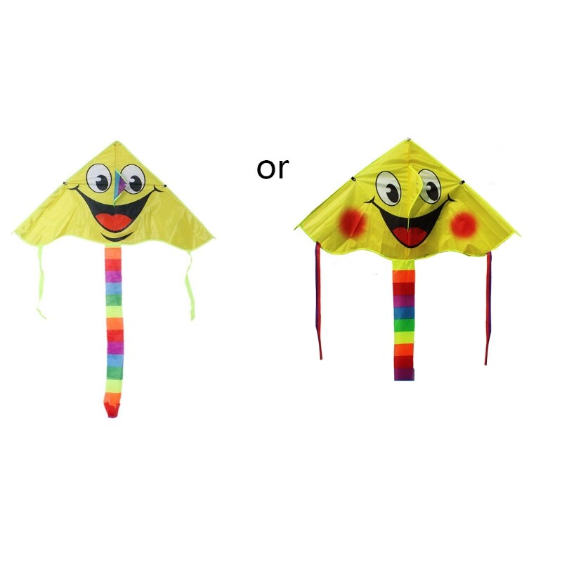 Cartoon Lachend Gezicht Kite Voor Kinderen Buitensporten Smiley Animatie Vliegende Vliegers