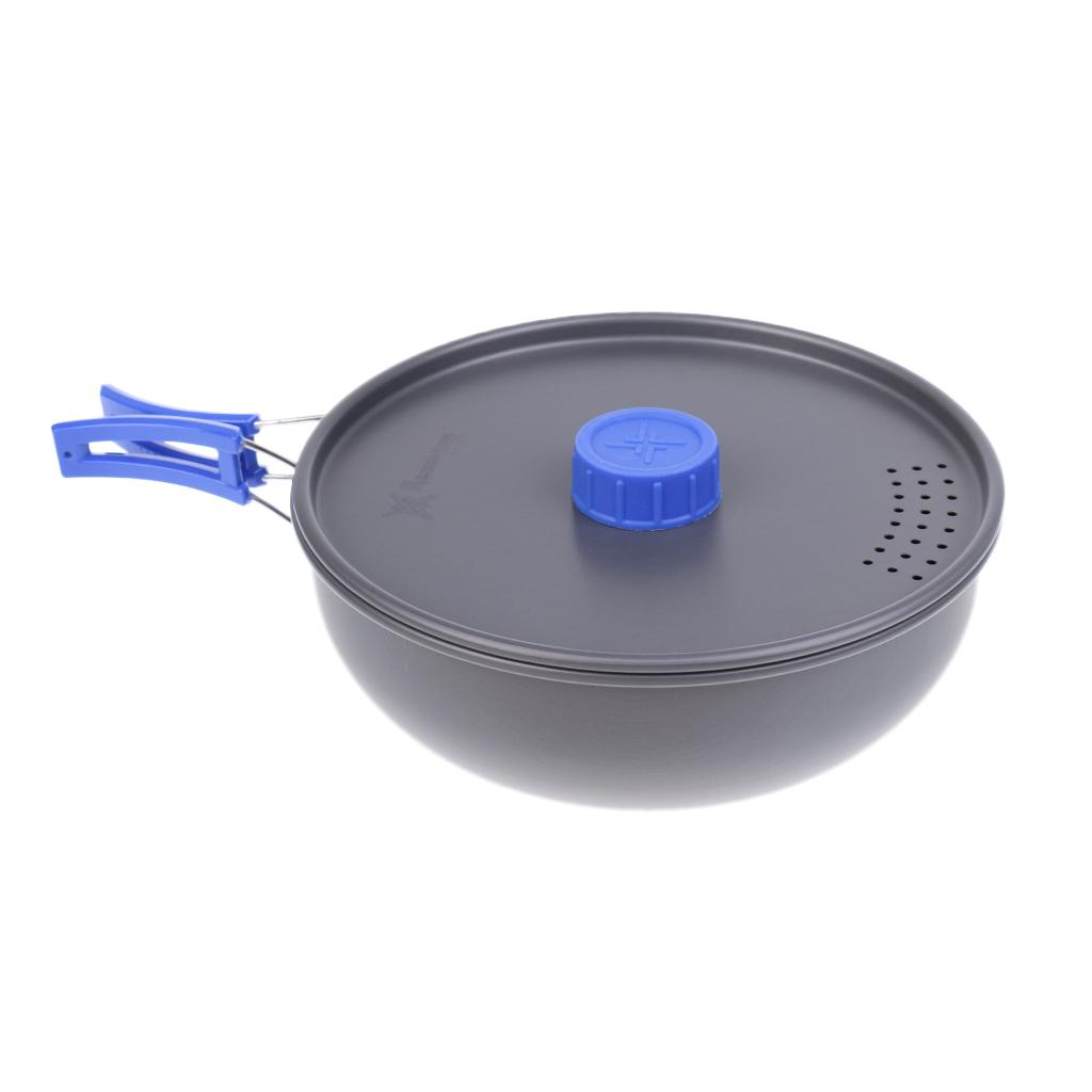 Boundless Voyage - Titanium Pannenset Met Inklapbare Handgreep Buitenshuis Camping Soep Potkom Braadpan Eettafel Ultralicht Kookgerei Ges