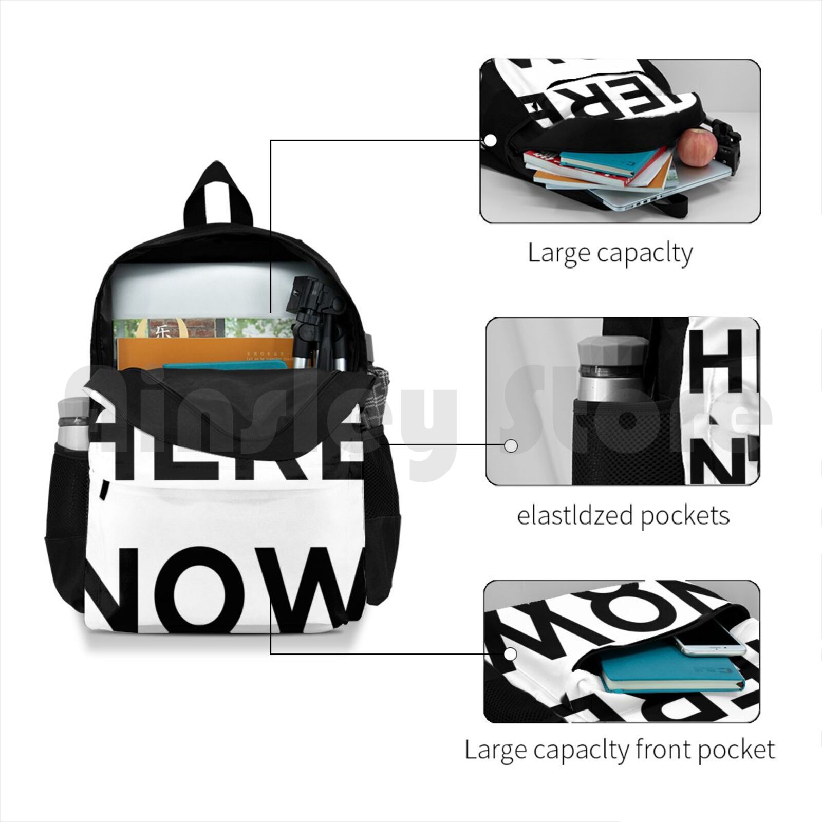 Be Here Now Outdoor Hiking Backpack Waterproof Camping Travel Liam Gallagher Madferit Graphic Live Forever Nineties Liam