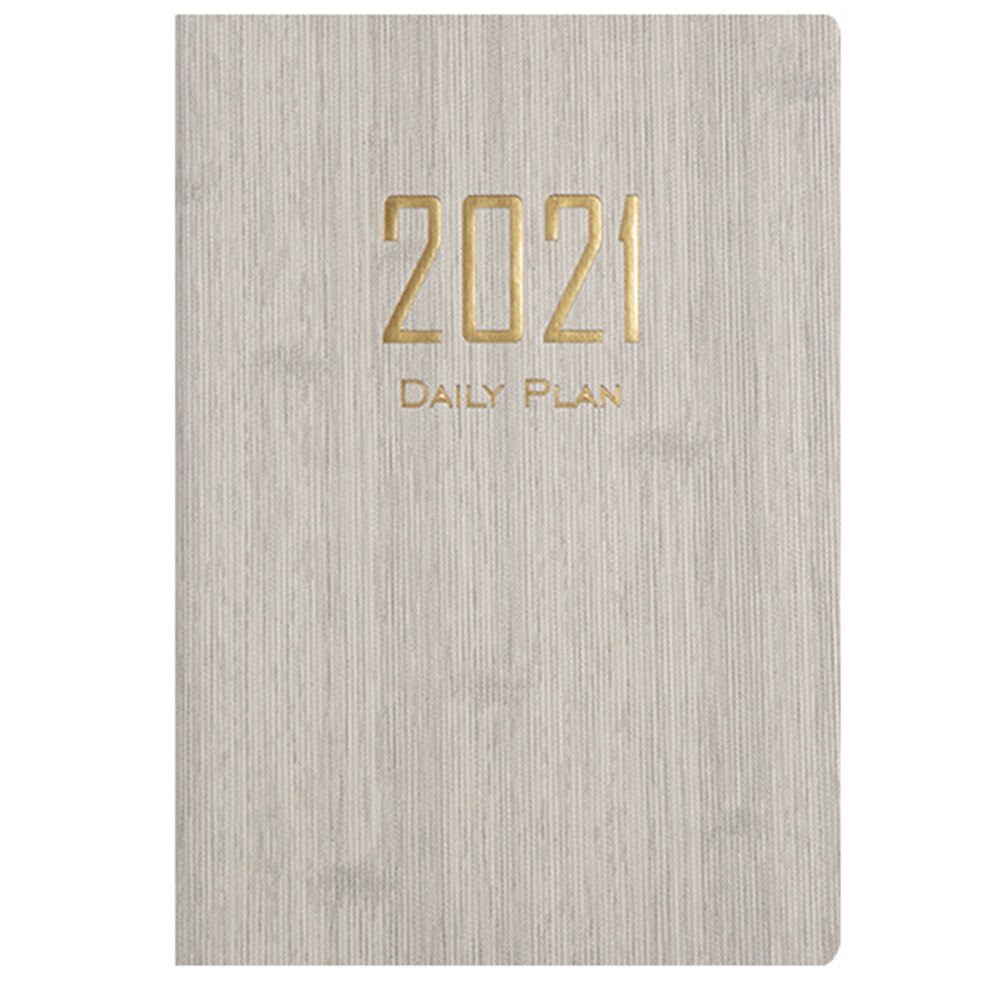 A5 Notebook Diary Solid Color Time Management Schedule Book Daily Plan Book Stationery Supplies: beige