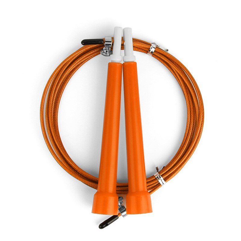 Crossfit Jumping Ropes Cable Steel Workout Training Ropes ABS Handle Adjustable Boxing Sports Exercises for Home: Orange