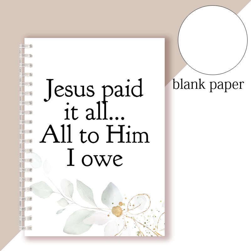 Jesus Paid It All All To Him I Owe - Spiral Notebook Scripture Hymn Writing Memo Note Book Bible Verses Quote Christian Faith: 4