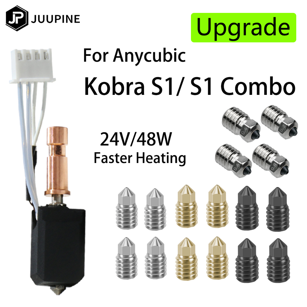 Für Anycubic Kobra S1 Hotend 200k Aktualisierung Keramik Heizdüse Kobra S1 Combo Hotend 24V 48W Schnelle Heizung Kobra S1 Zubehör