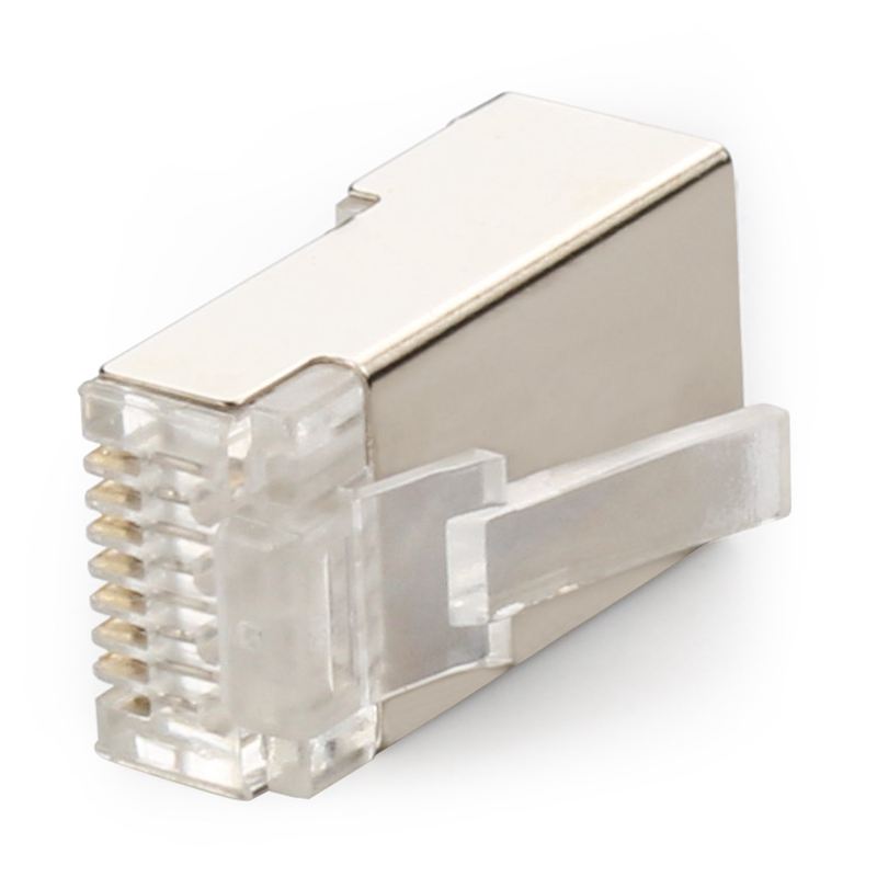 Afgeschermde RJ45 Connector CAT5E CAT6 Crimp Ethernet Connector Stp 8P8C Modulaire Kristal Hoofd Stekkers